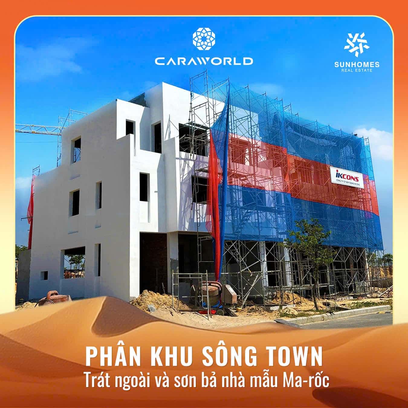 Tiến độ thực tế tại dự án Caraworld Cam Ranh phân khu Sông Town