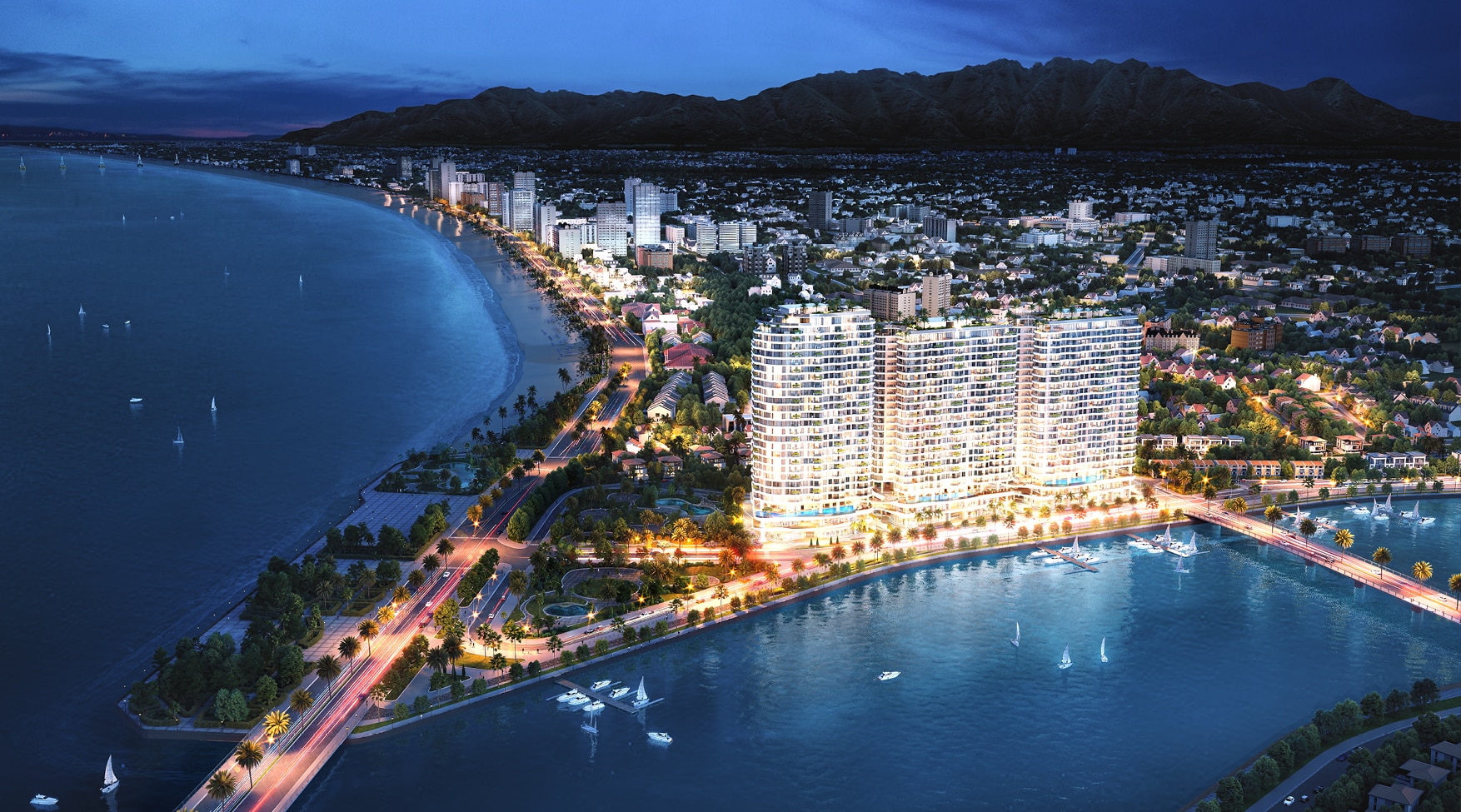 Phối cảnh tổng thể dự án căn hộ chung cư Welltone Luxury Residence Nha Trang Đường Xóm Cồn chủ đầu tư VHR