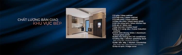 Chất lượng bàn giao khu vực bếp tại The Privé