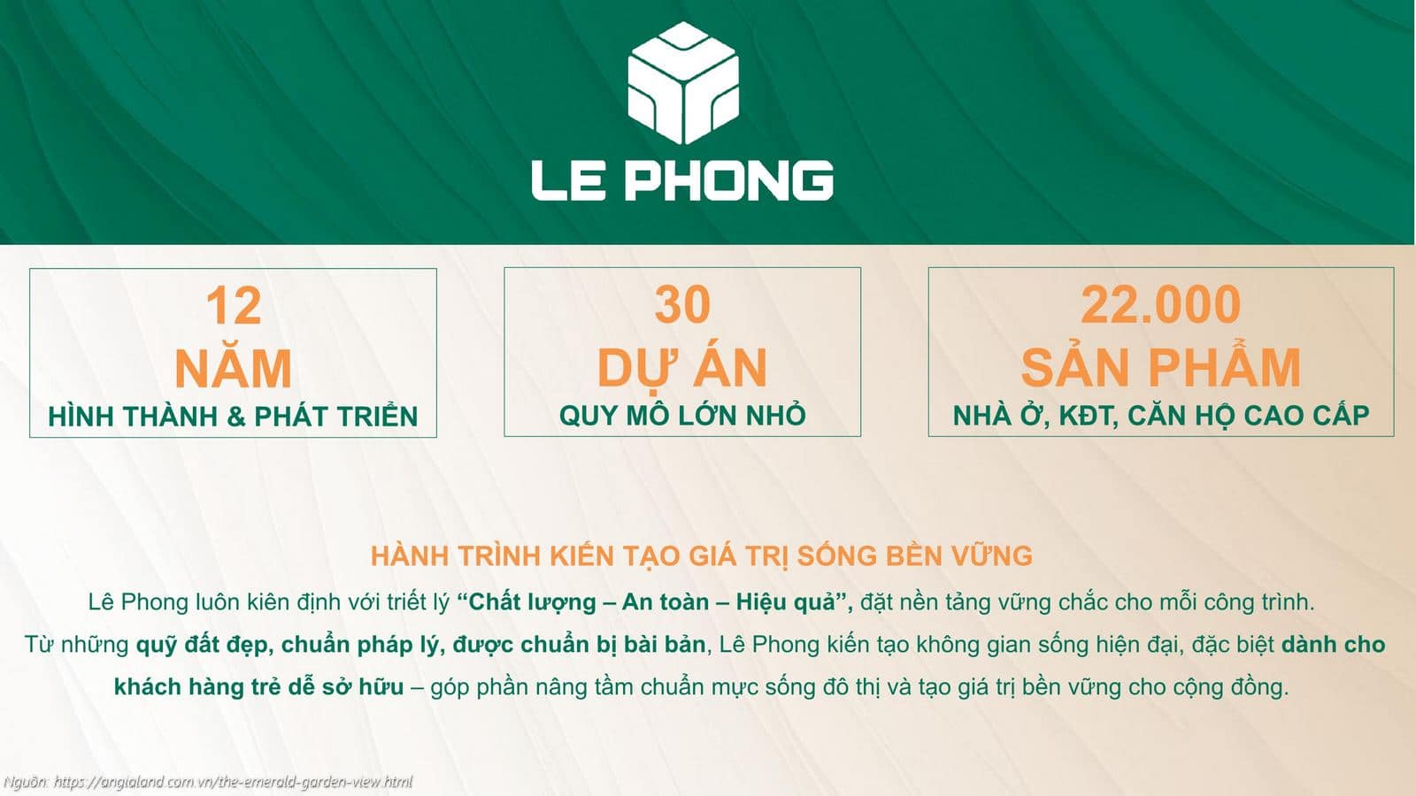 Giới thiệu chủ đầu tư Lê Phong dự án The Emerald Garden View: 12 năm phát triển, 30 dự án, 22.000 sản phẩm