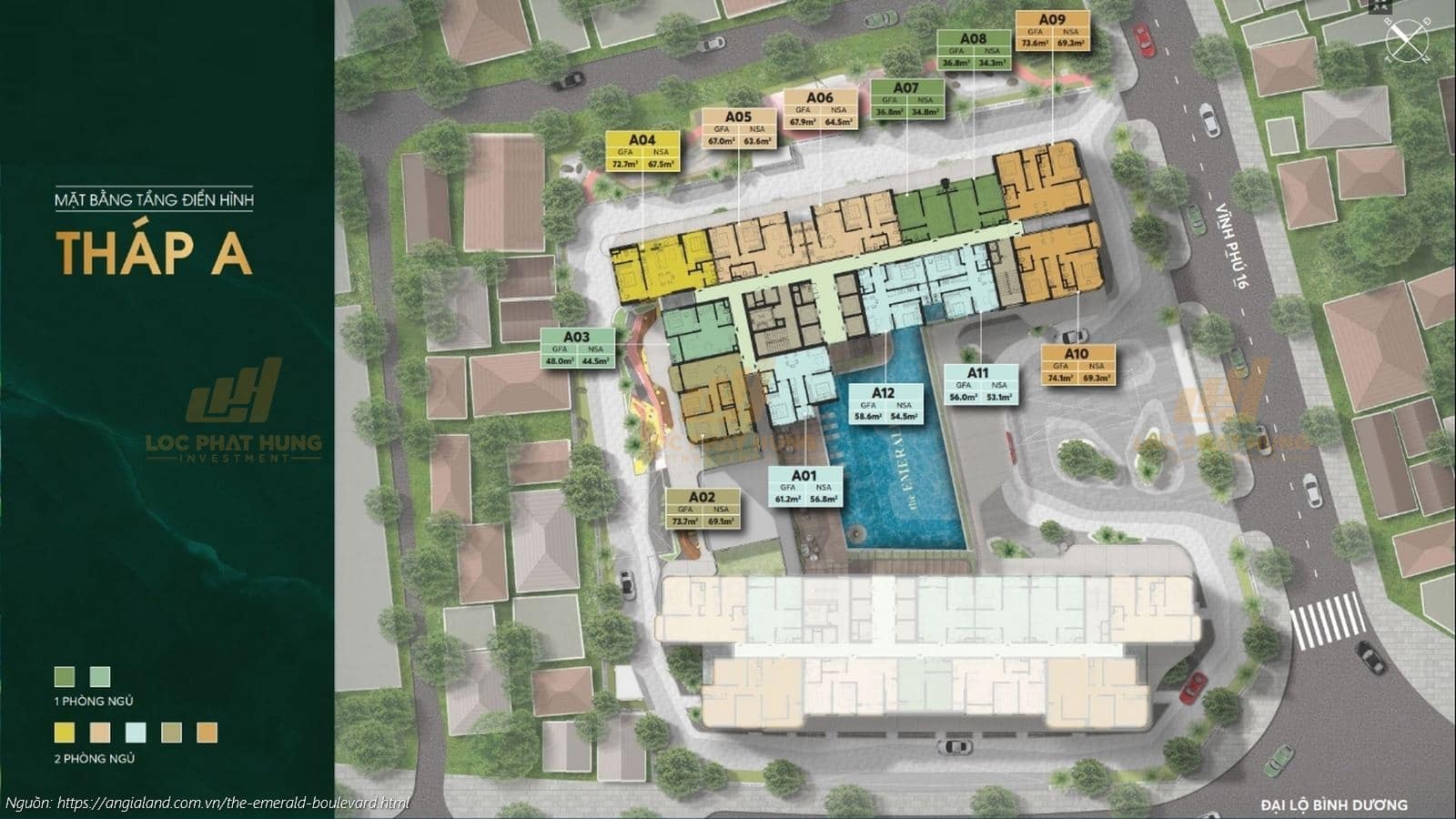 Mặt bằng dự án căn hộ chung cư The Emerald Boulevard