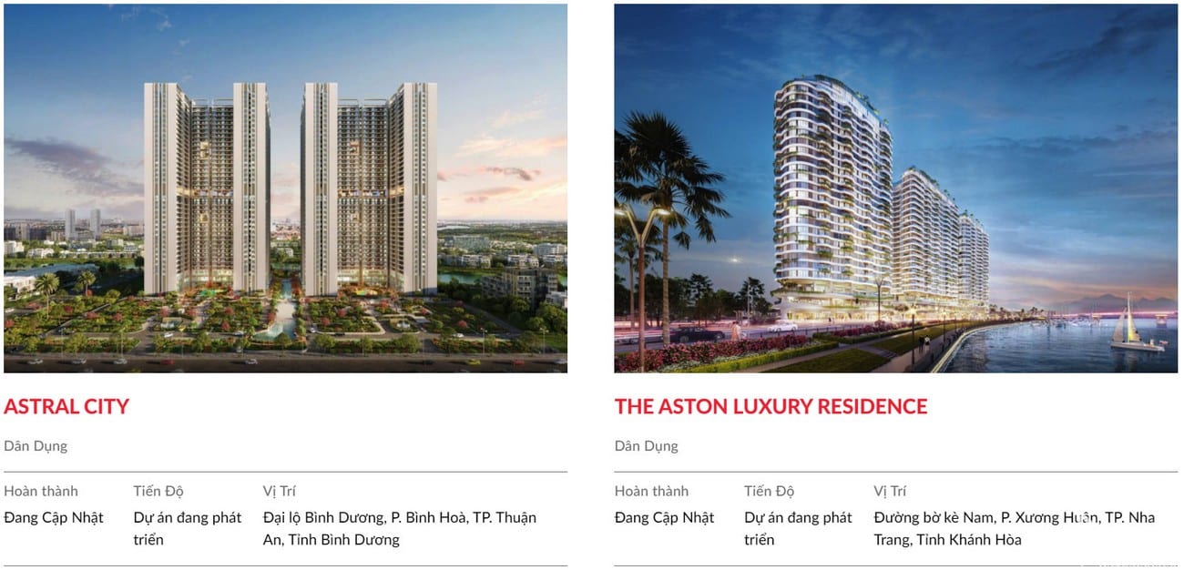 Một số dự án nổi bật của Danh Khôi Group - chủ đầu tư dự án The Welltone Nha Trang