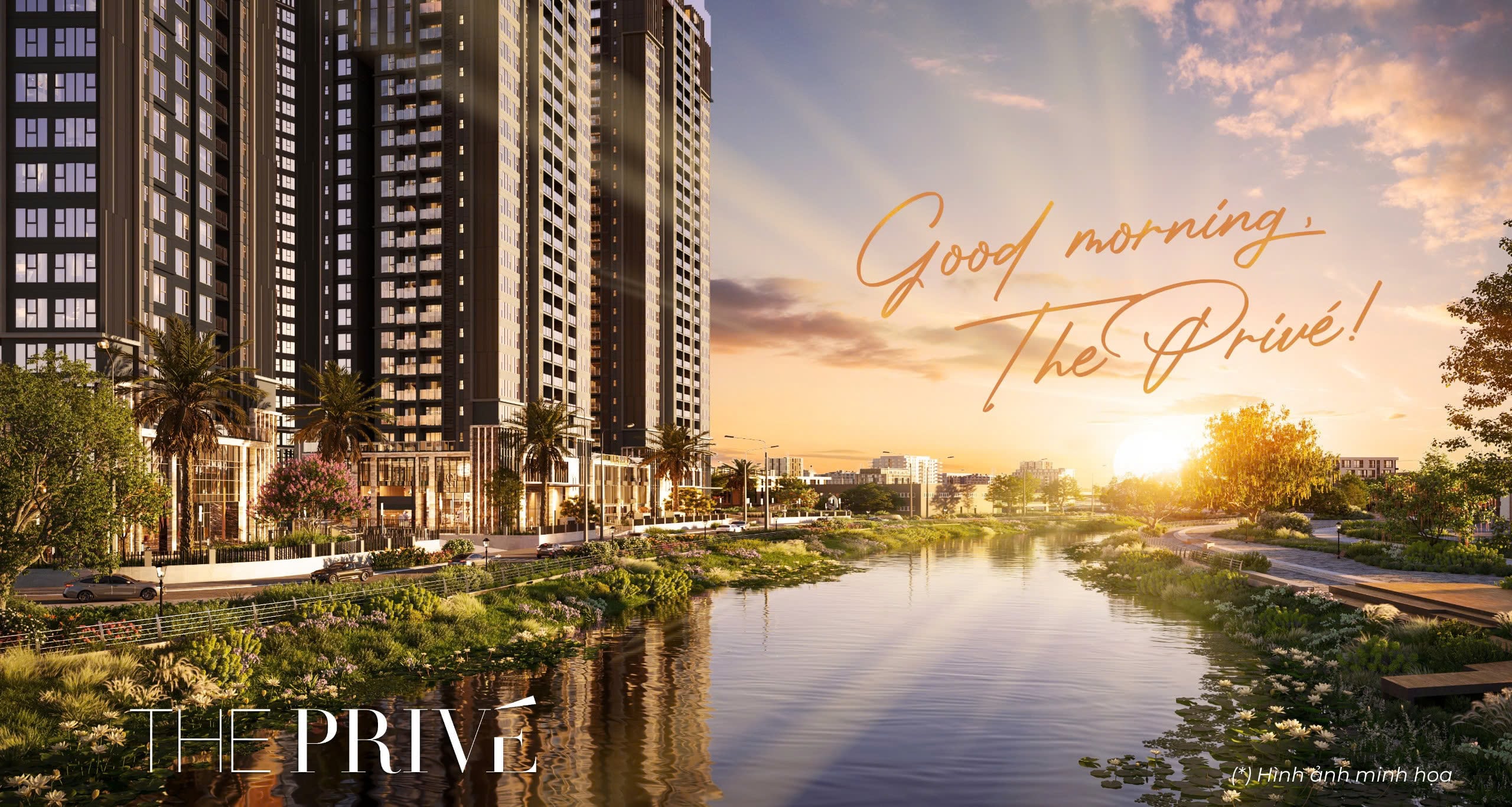 Phối cảnh sông nước bên the prive