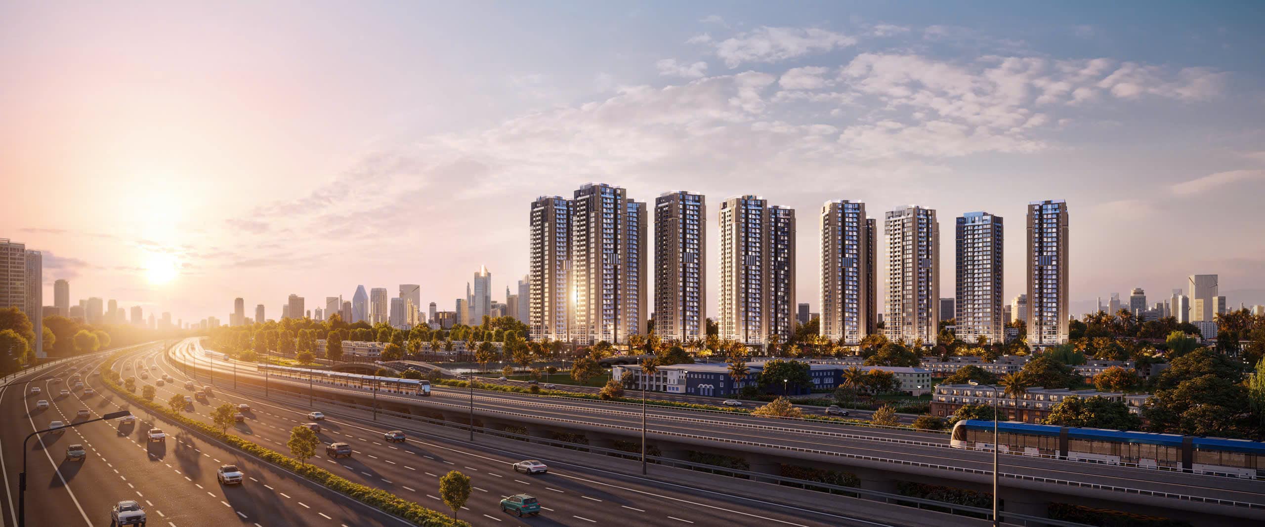 Góc nhìn phối cảnh the prive siêu đẹp từ cao tốc