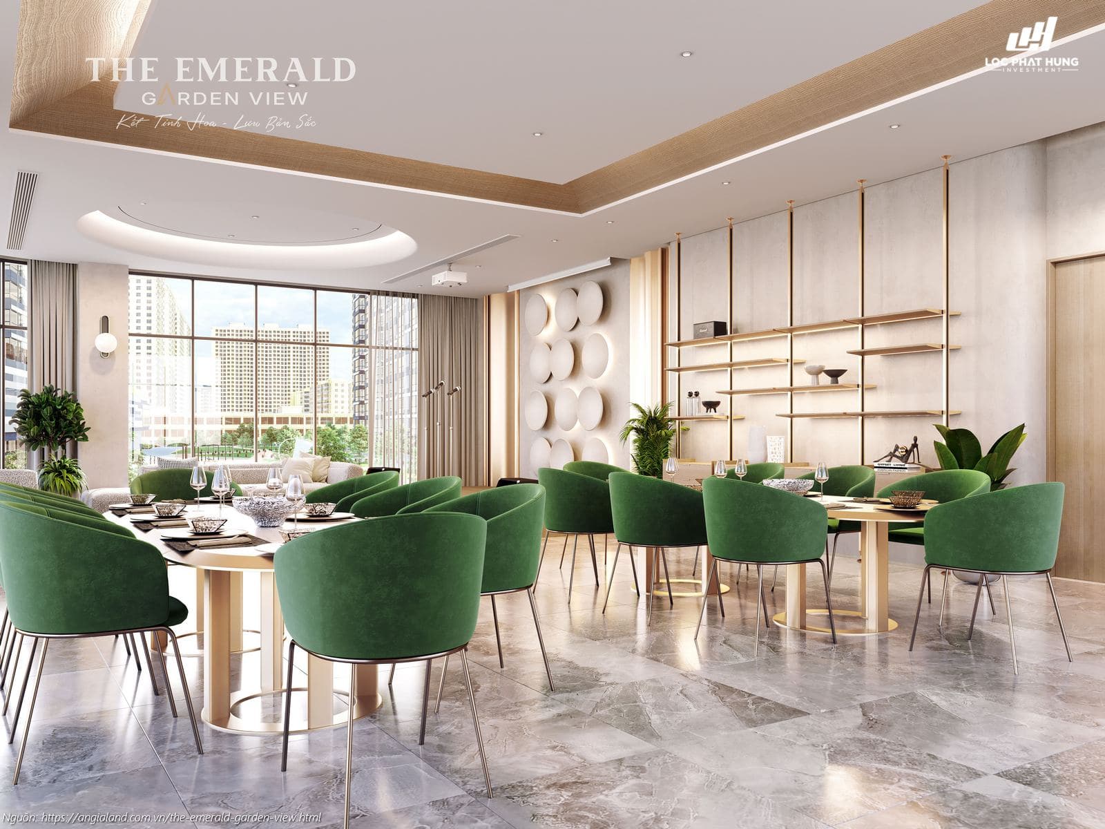 Phối cảnh tiện ích phòng tiệc, sinh hoạt cộng đồng, karaoke tầng 4 The Emerald Garden View