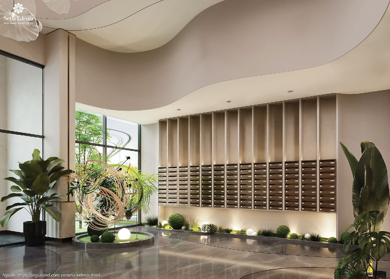 Sảnh hòm thư (Mailbox) - Tiện ích nội khu cao cấp tại dự án Setia Edenia Lái Thiêu