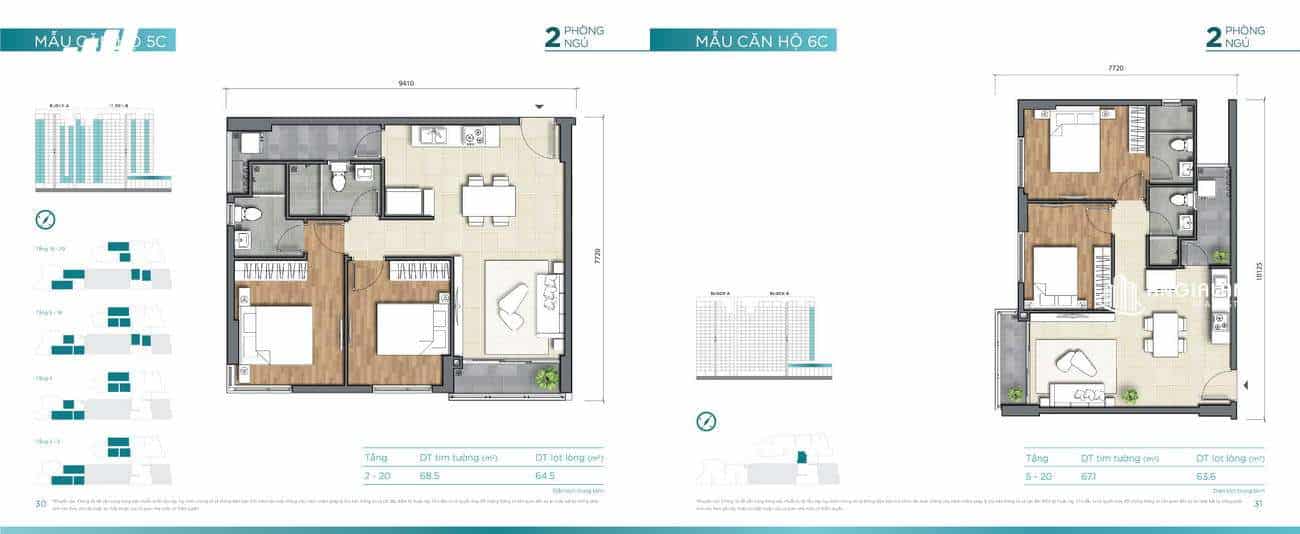 Thiết kế căn hộ 67m² Dlusso Quận 2