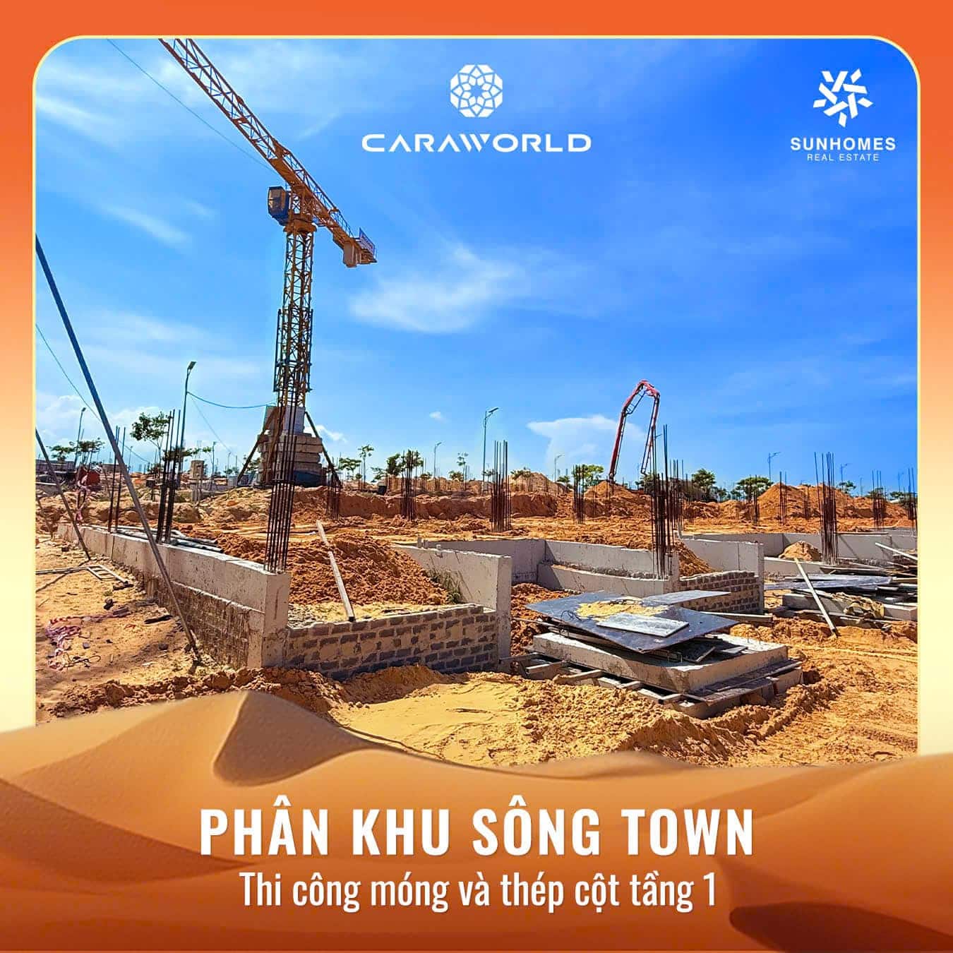 Tiến độ phân khu Sông Town Caraworld Cam Ranh