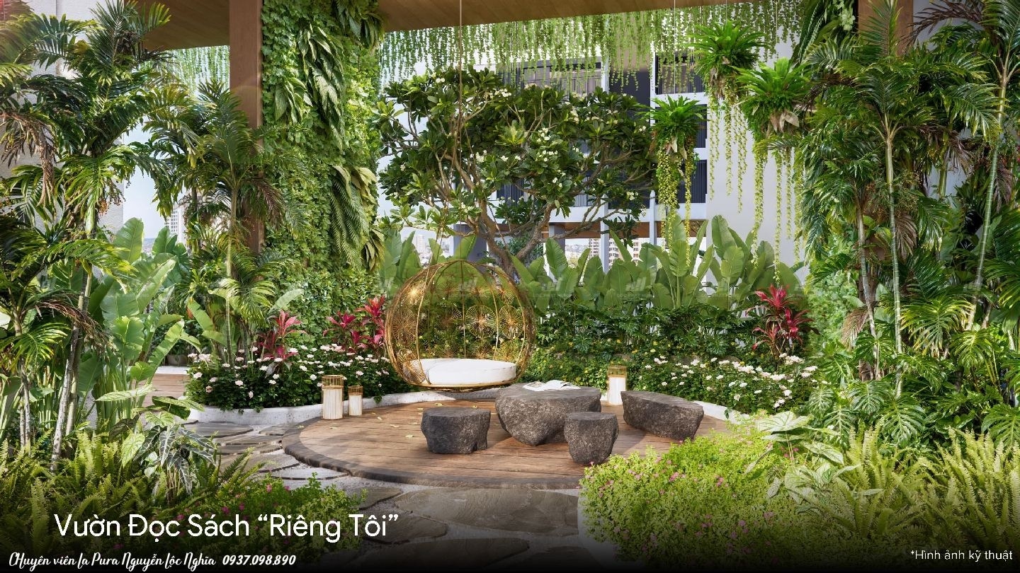 Tiện ích tầng 20 La Pura (Lapura) khu Zenia: Vườn đọc sách