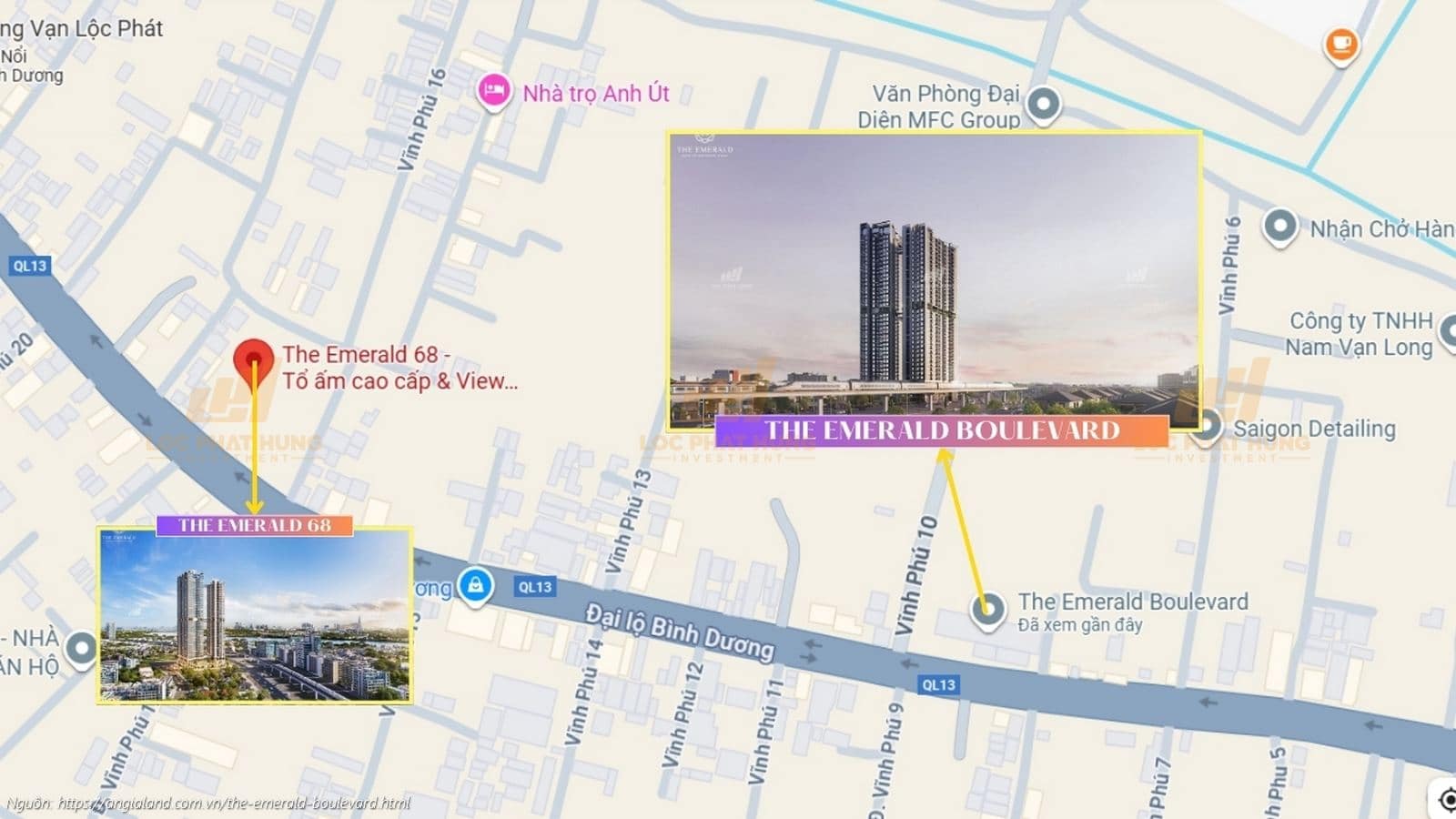 Vị trí địa chỉ dự án căn hộ chung cư The Emerald Boulevard