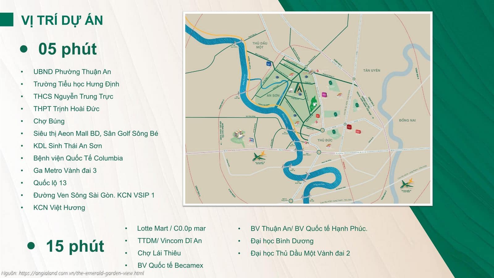 Vị trí dự án căn hộ chung cư The Emerald Garden View