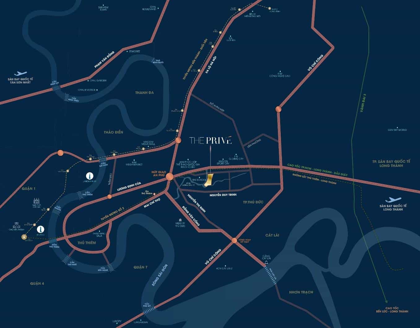 Vị trí dự án the prive đất xanh